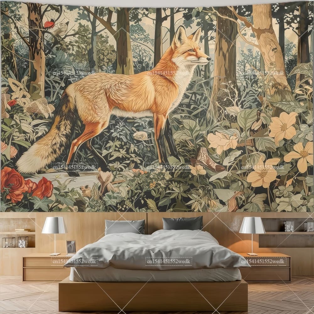 Tenture Murale Renard Vintage