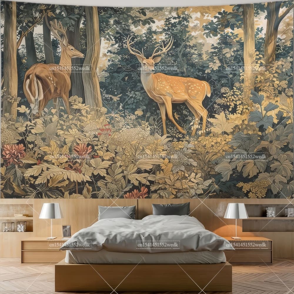 Tenture Murale Cerf Rétro