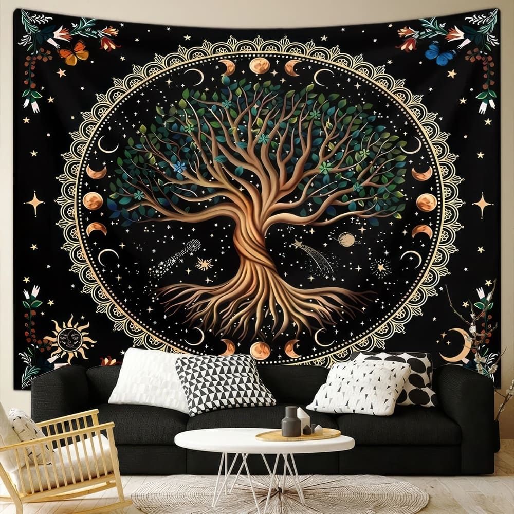 Tenture Murale Arbre de Vie Cercle Interstellaire