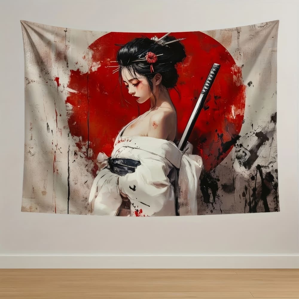 Tenture Murale Guerrière Japonaise