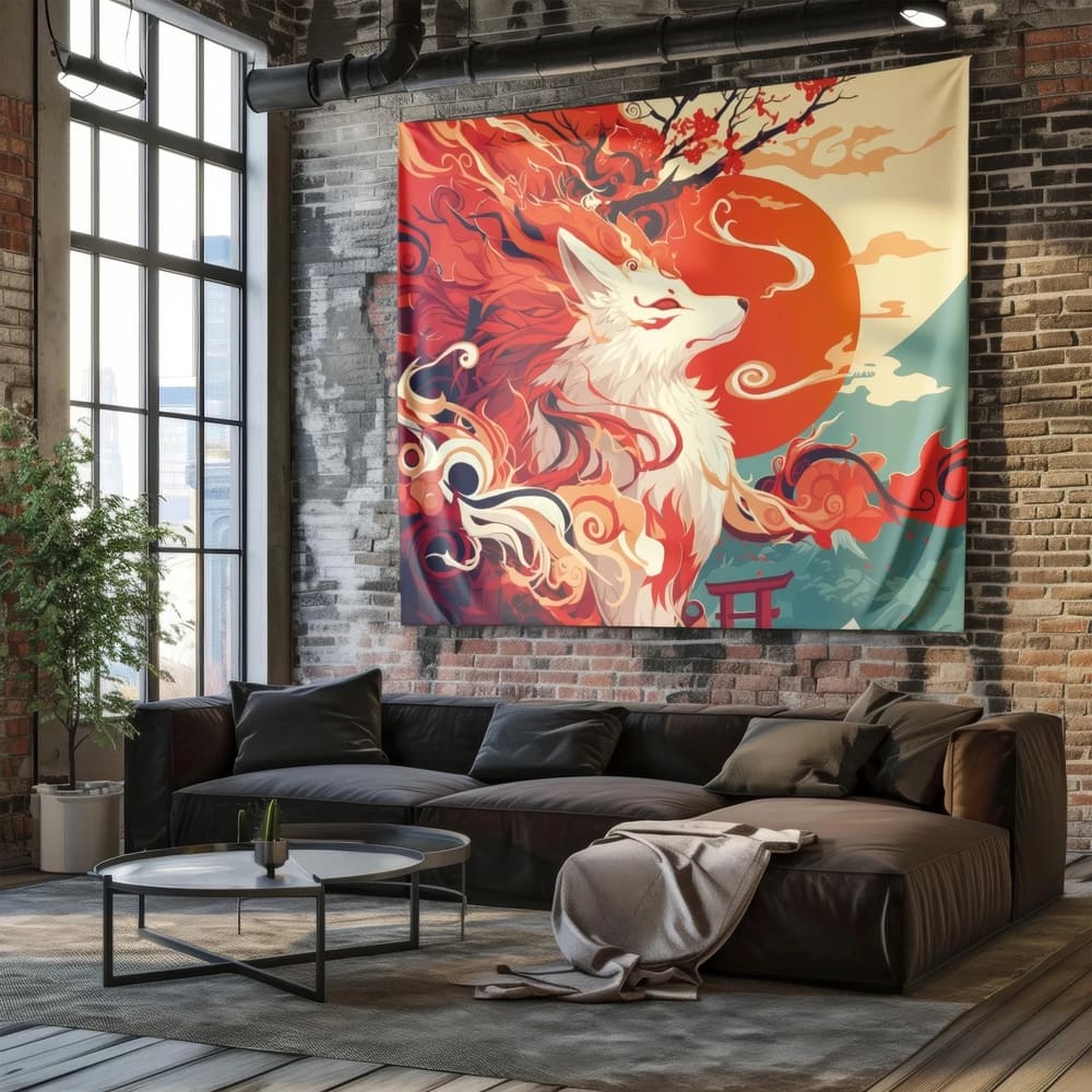 Tenture Murale Kitsune