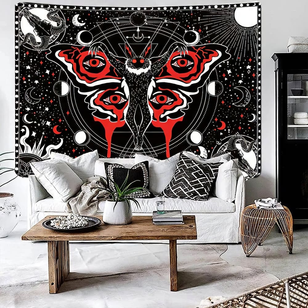 Tenture Murale Papillon Chauve-Souris Psychédélique