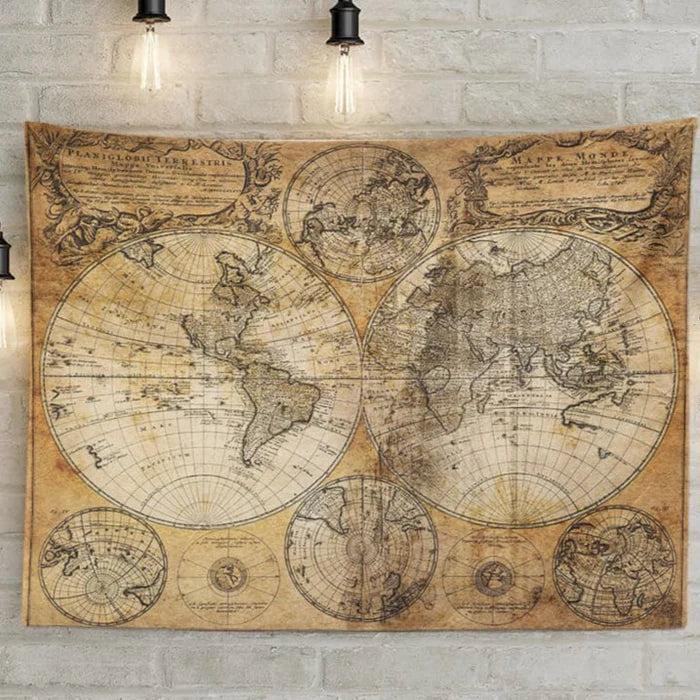 Tenture Murale Carte du Monde Rétro