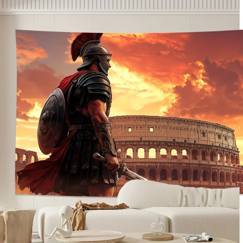 Tenture Murale Monument Rome Antique Gladiateur