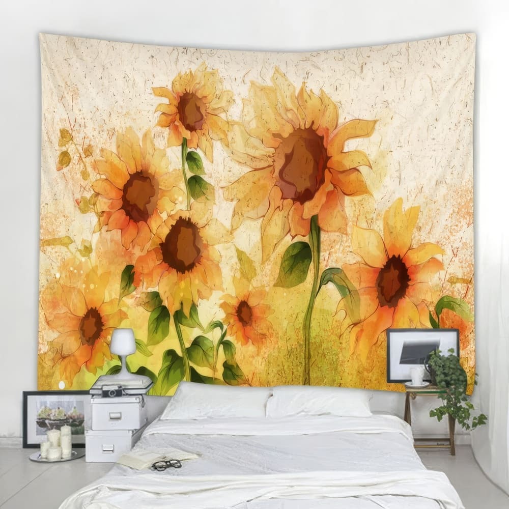 Tapisserie Murale Tissu Tournesols