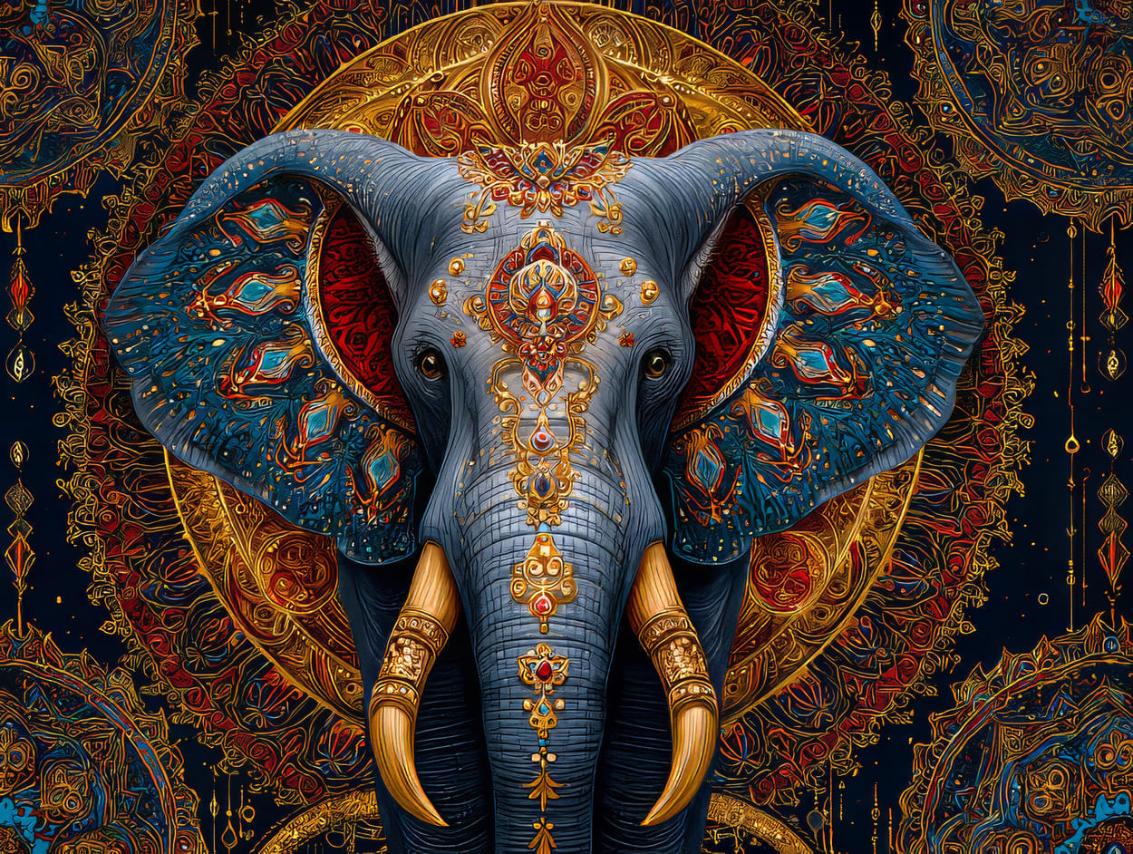 Tenture Murale Éléphant Indien