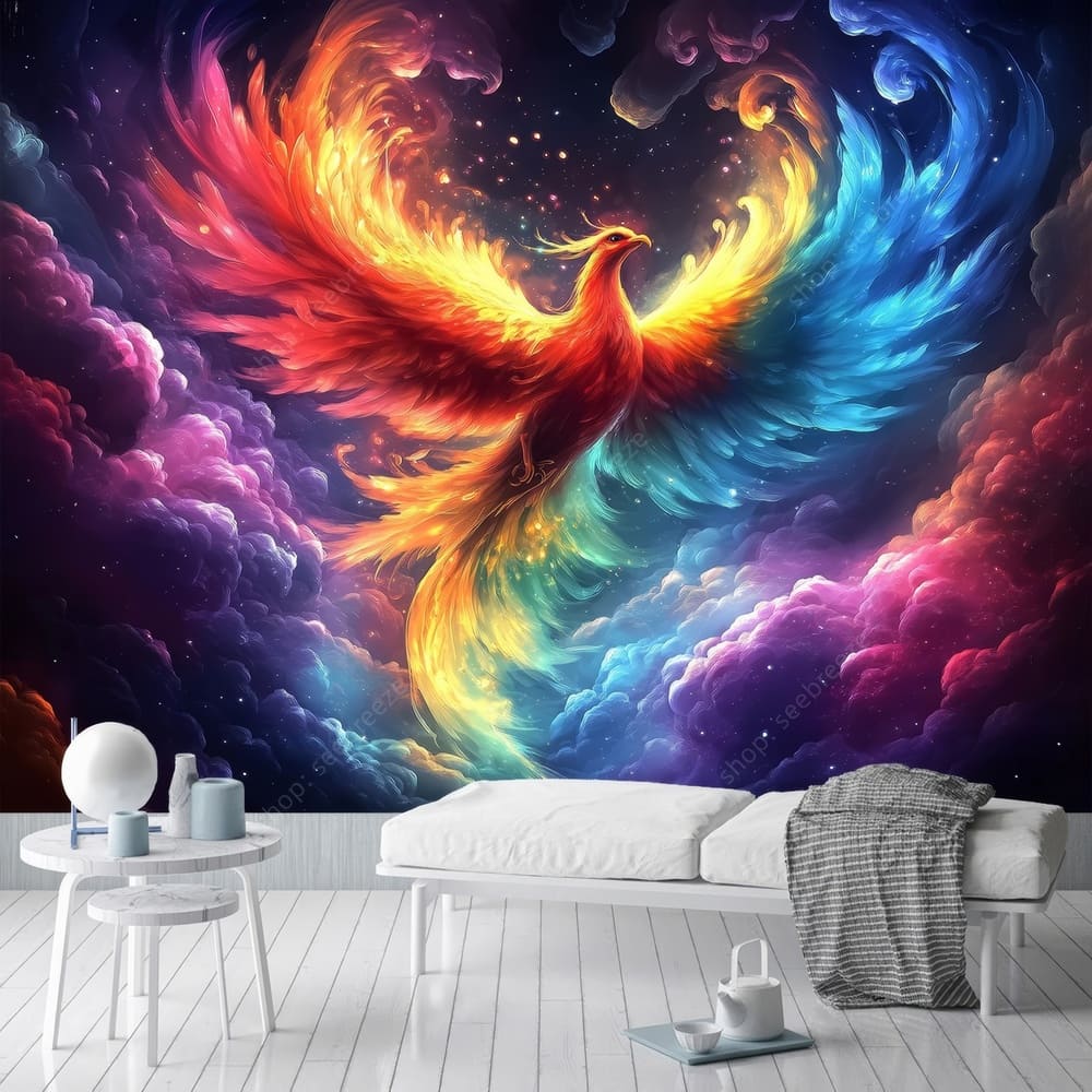Tenture Murale Phoenix Multicolore