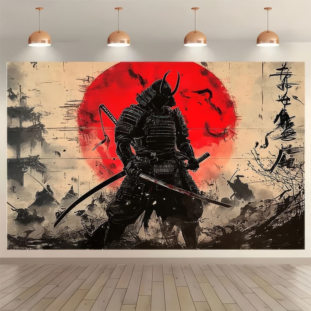 Tenture Murale Guerrier Japonais