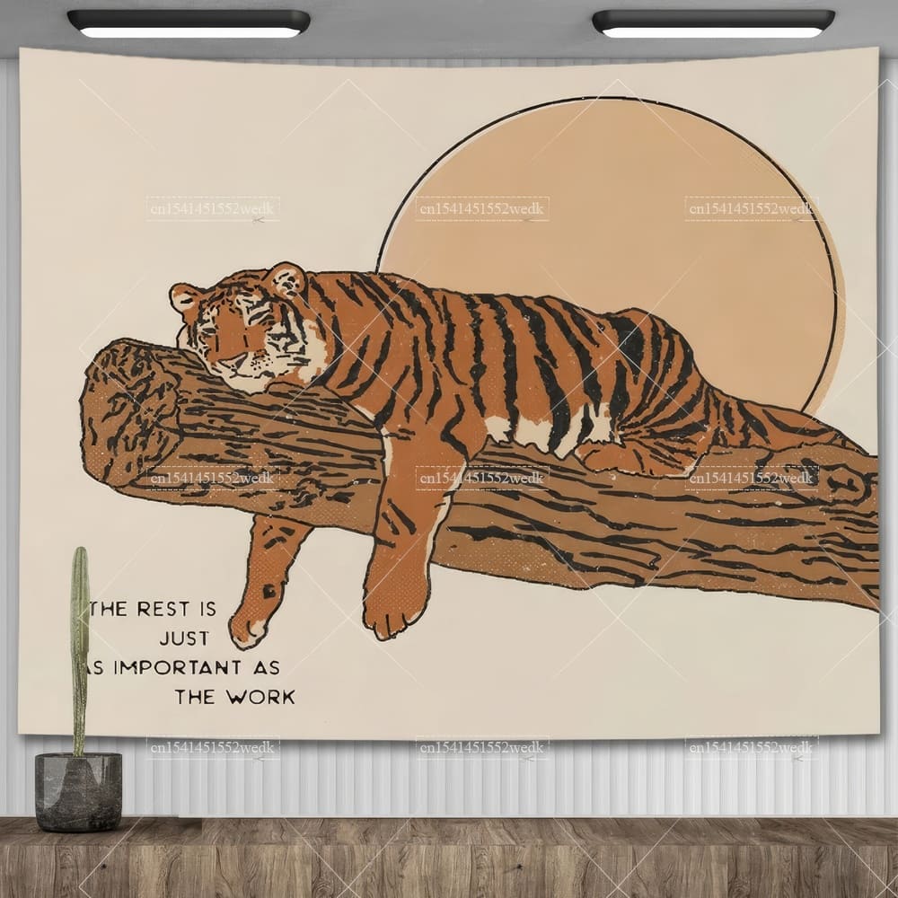 Tenture Murale Tigre Repos Humour