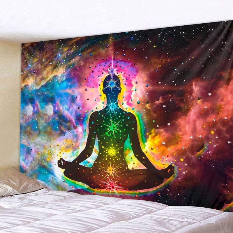 Tenture Méditation Chakras Alignés