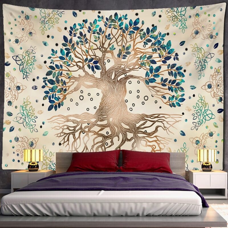 Tenture Murale Arbre de Vie Beige