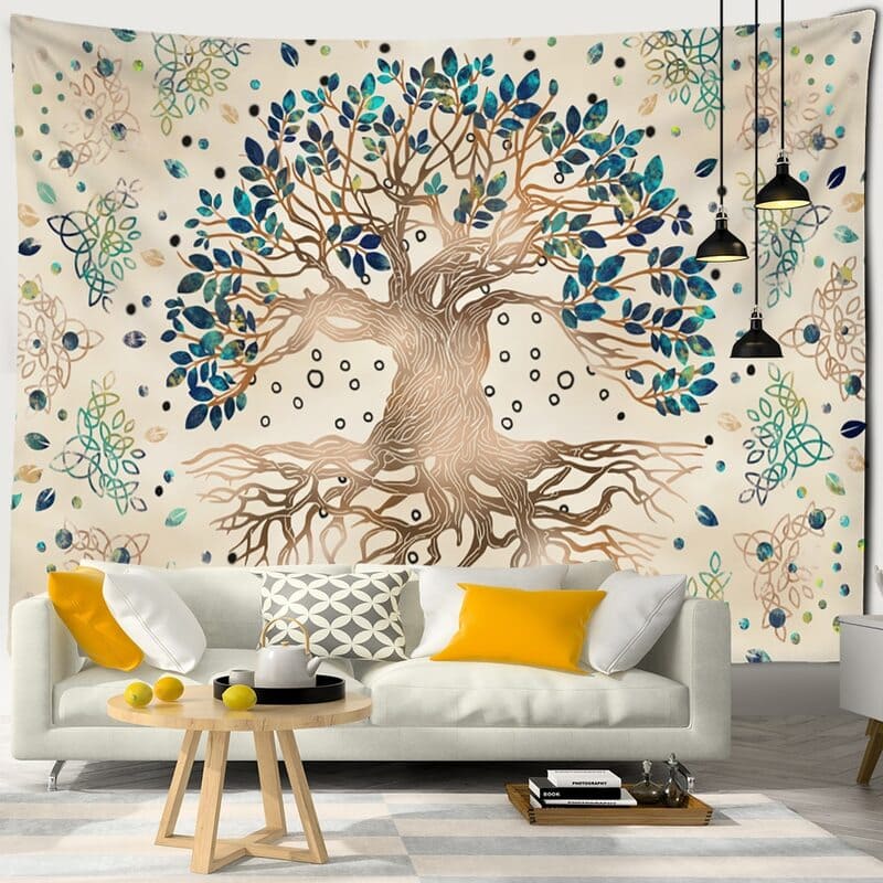 Tenture Murale Arbre de Vie Beige
