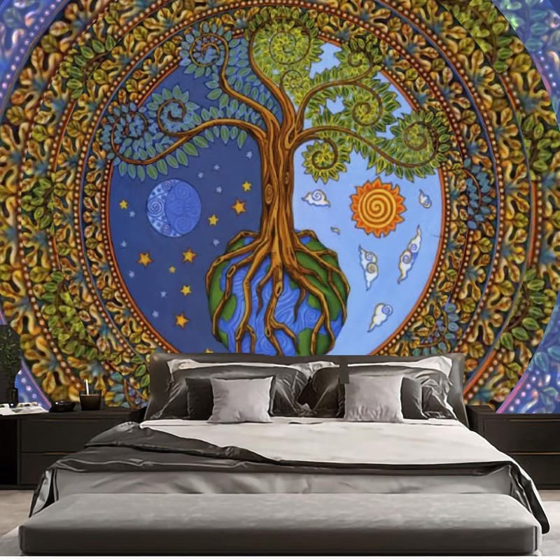 Tenture Murale Arbre de Vie Monde