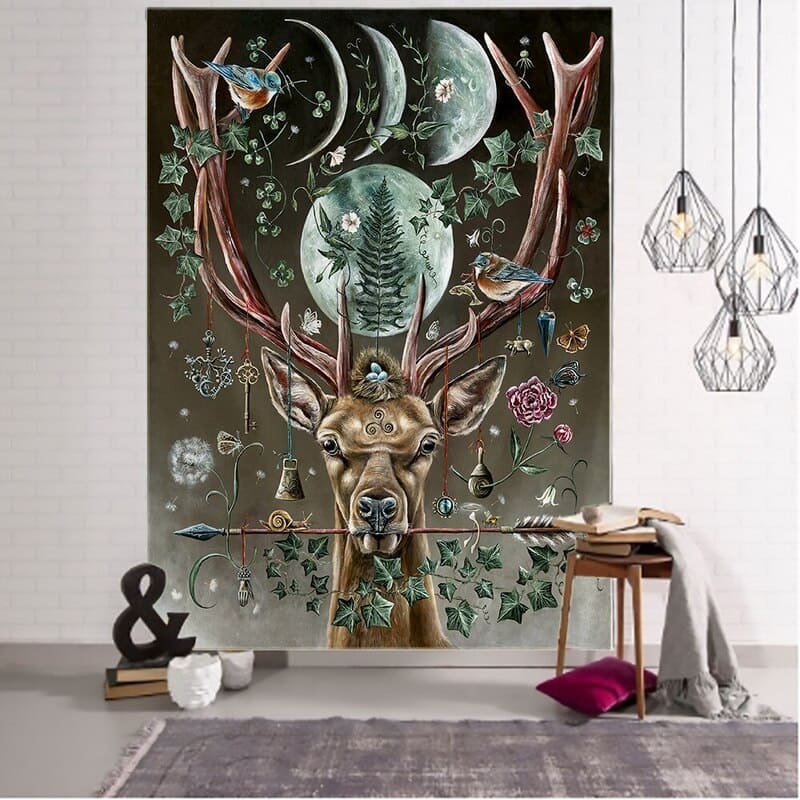 Tenture Murale Cerf Abstrait