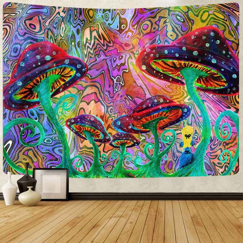 Tenture Murale Champignons Abstraits