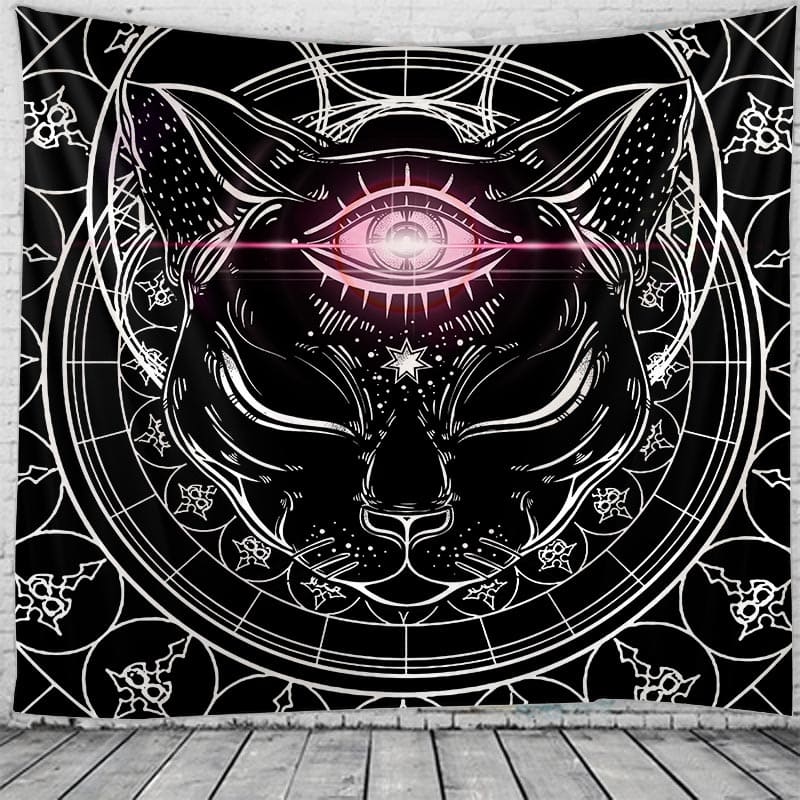 Tenture Murale Chat Noir