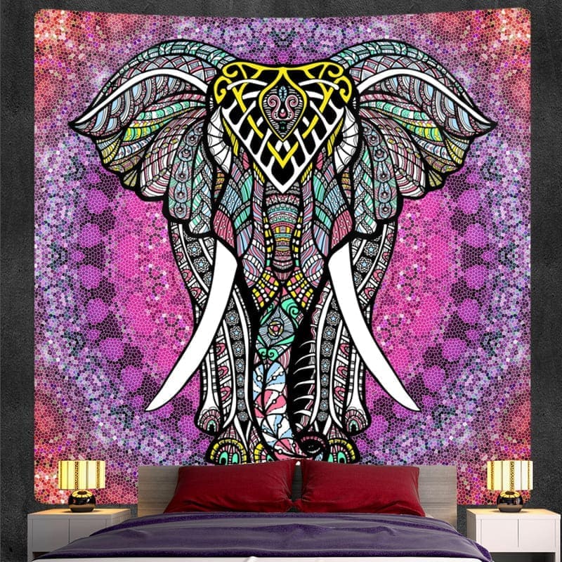 Tenture Murale Éléphant Rose