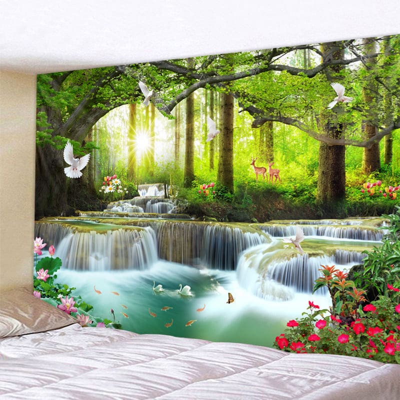 Tenture Murale Foret Animaux et Eau