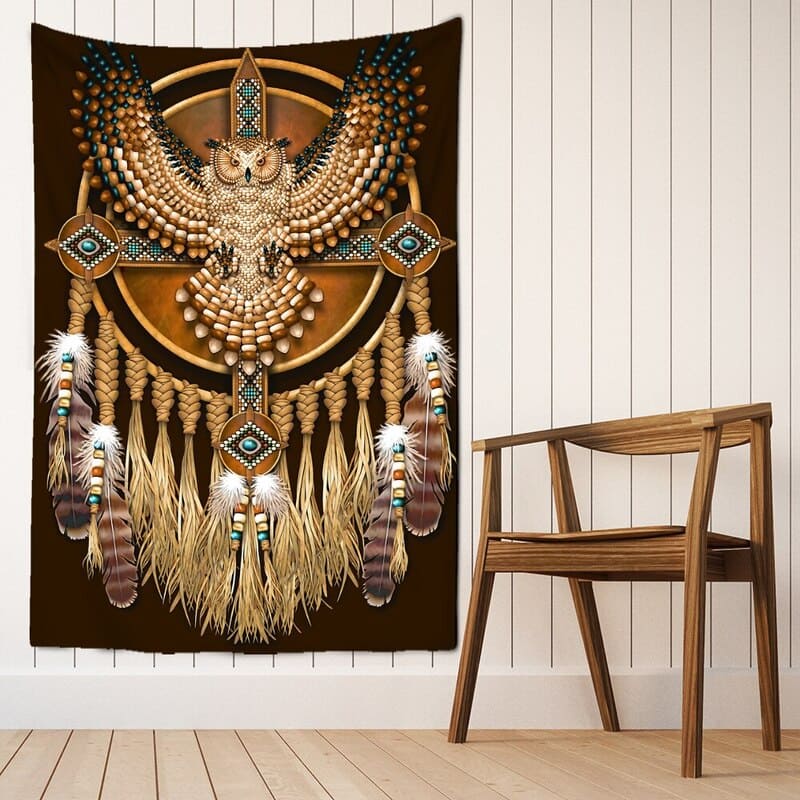 Tenture Murale Hibou Amérindien