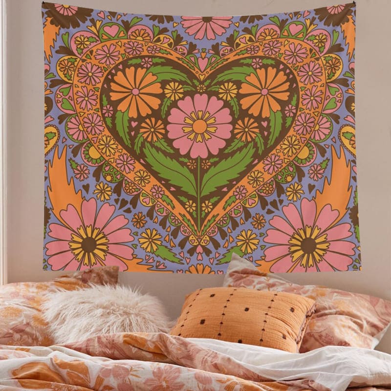 Tenture Murale Hippie Cœur