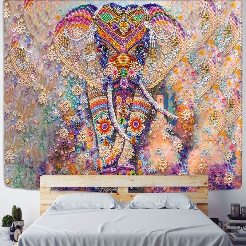 Tenture Murale Indienne Éléphant