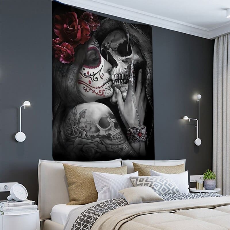 Tenture Murale La Catrina et La Grande Faucheuse