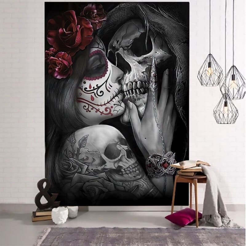 Tenture Murale La Catrina et La Grande Faucheuse