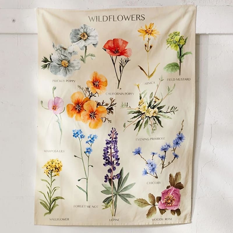 Tenture Murale Liste de Fleurs