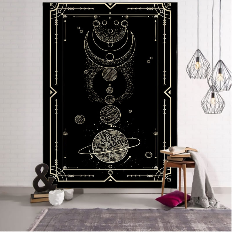 Tenture Murale Lune et Planètes