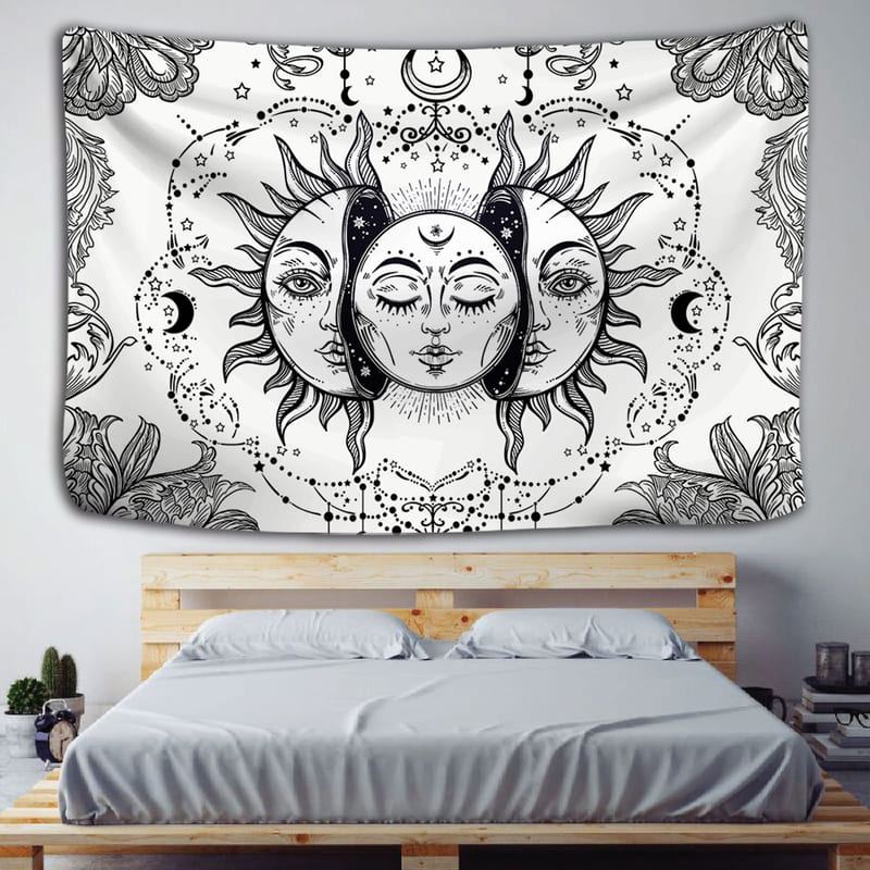 Tenture Murale Mandala Noir et Blanc