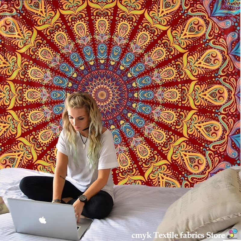Tenture Murale Mandala Rouge