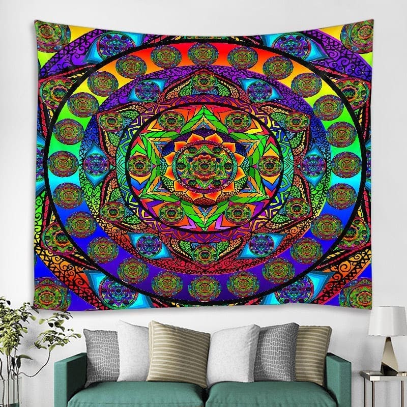 Tenture Murale Indienne Psychédélique