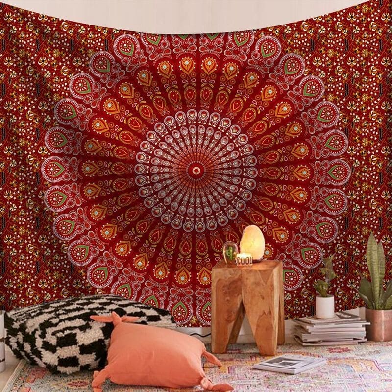 Tenture Murale Mandala Rouge