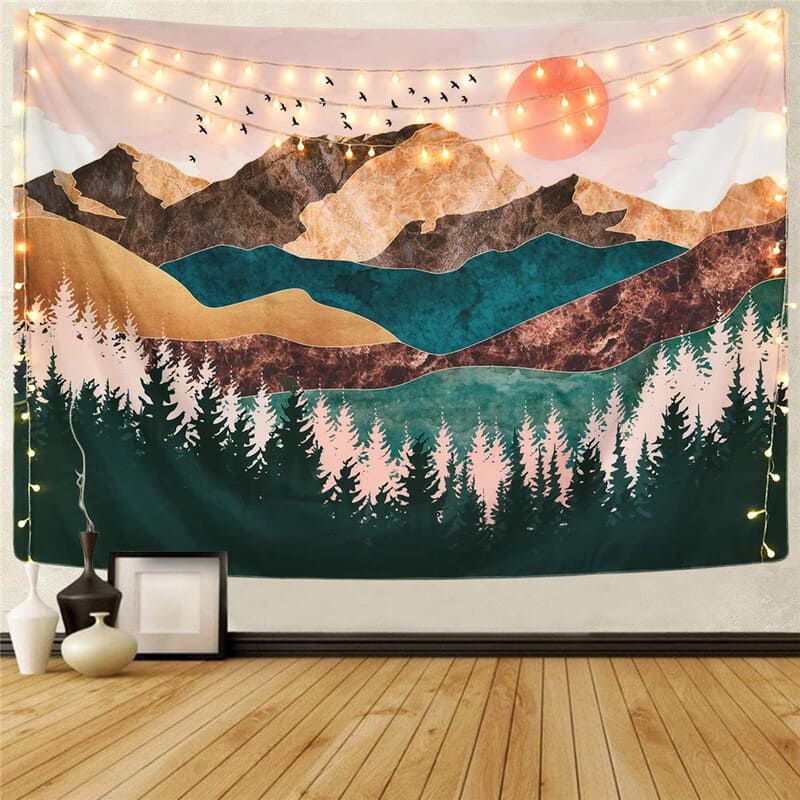 Tenture Murale Montagne et Sapins