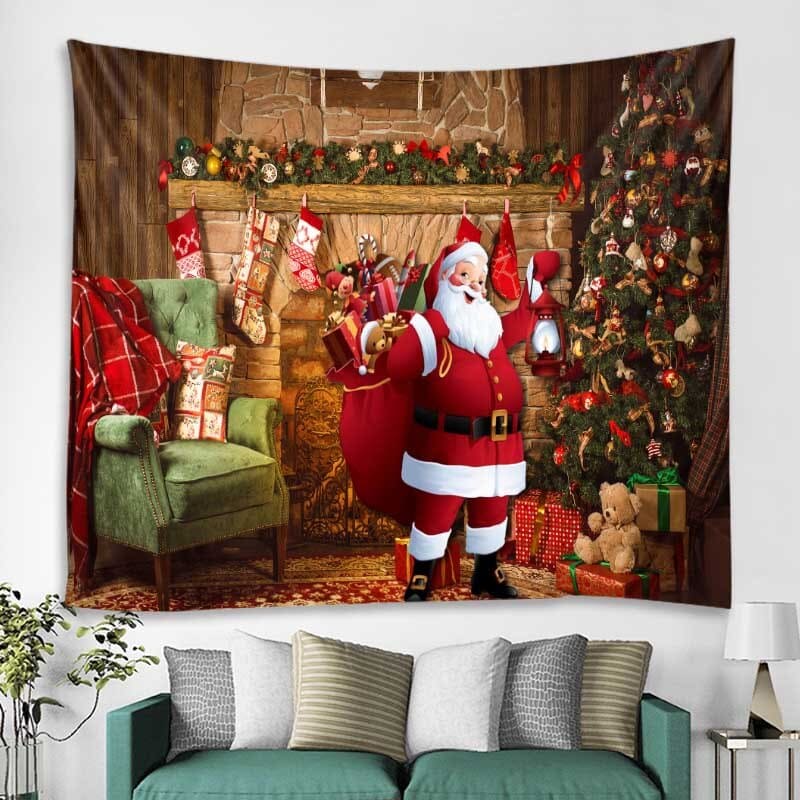 Tenture Murale Père Noel au Salon