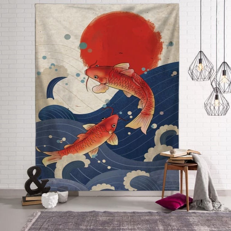 Tenture Murale Poisson Koi