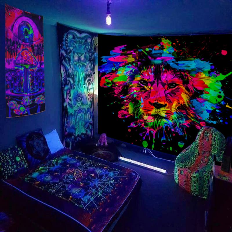 Tenture Murale Psychédélique Fluorescente