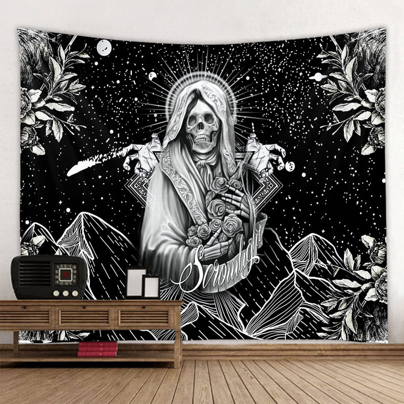 Tenture Murale Squelette et Galaxie