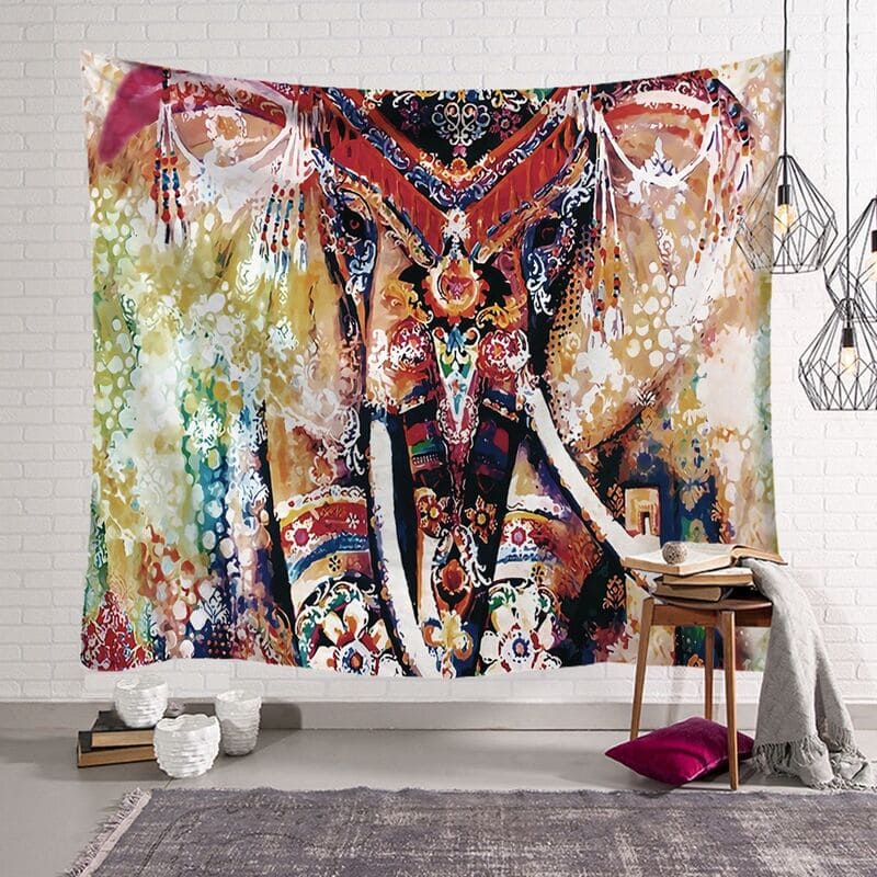 Tenture Murale Tête d'Éléphant