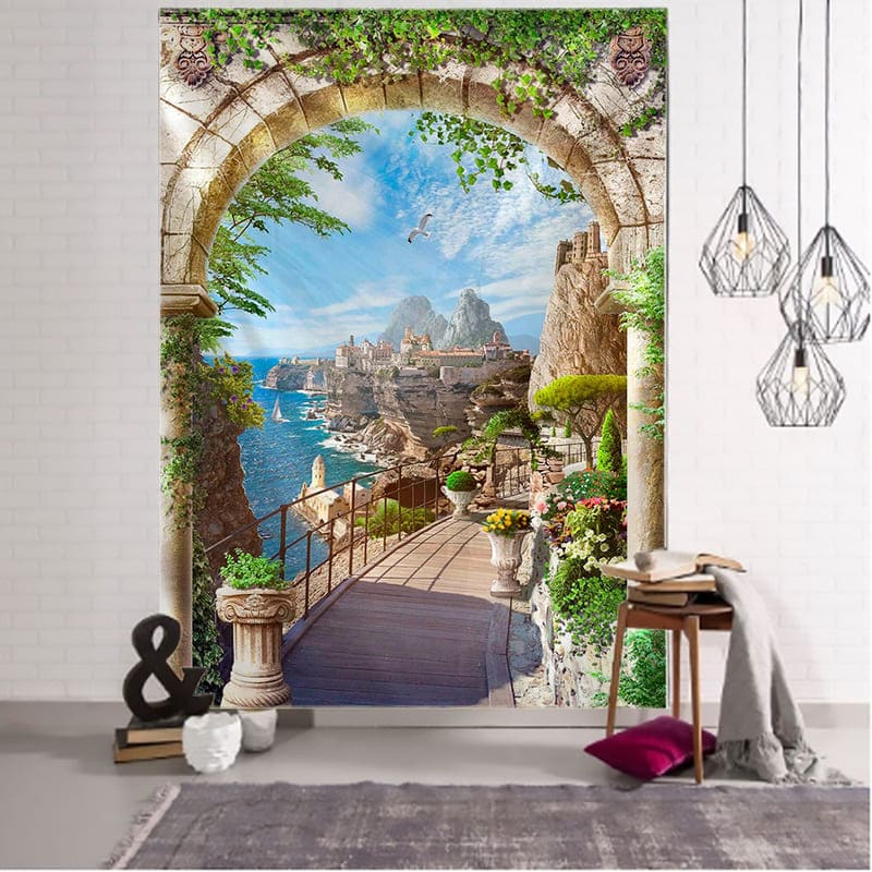Tenture Murale Trompe L'Œil Bord de Mer
