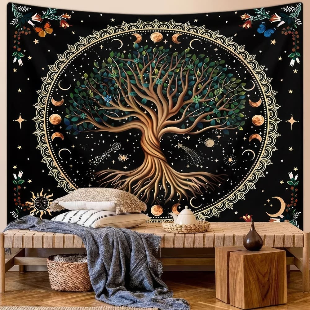 Tenture Murale Arbre de Vie Espace Intergalactique