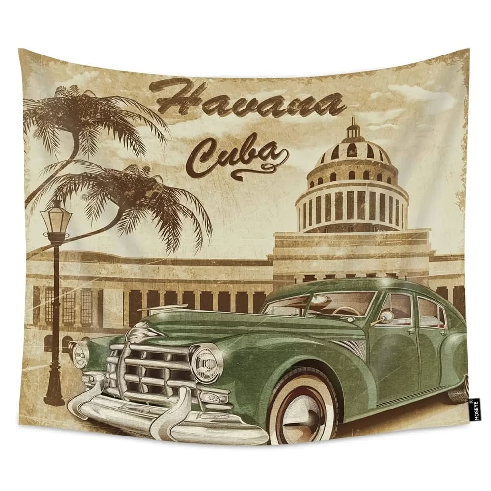 Tenture Murale Voiture Vintage Cuba