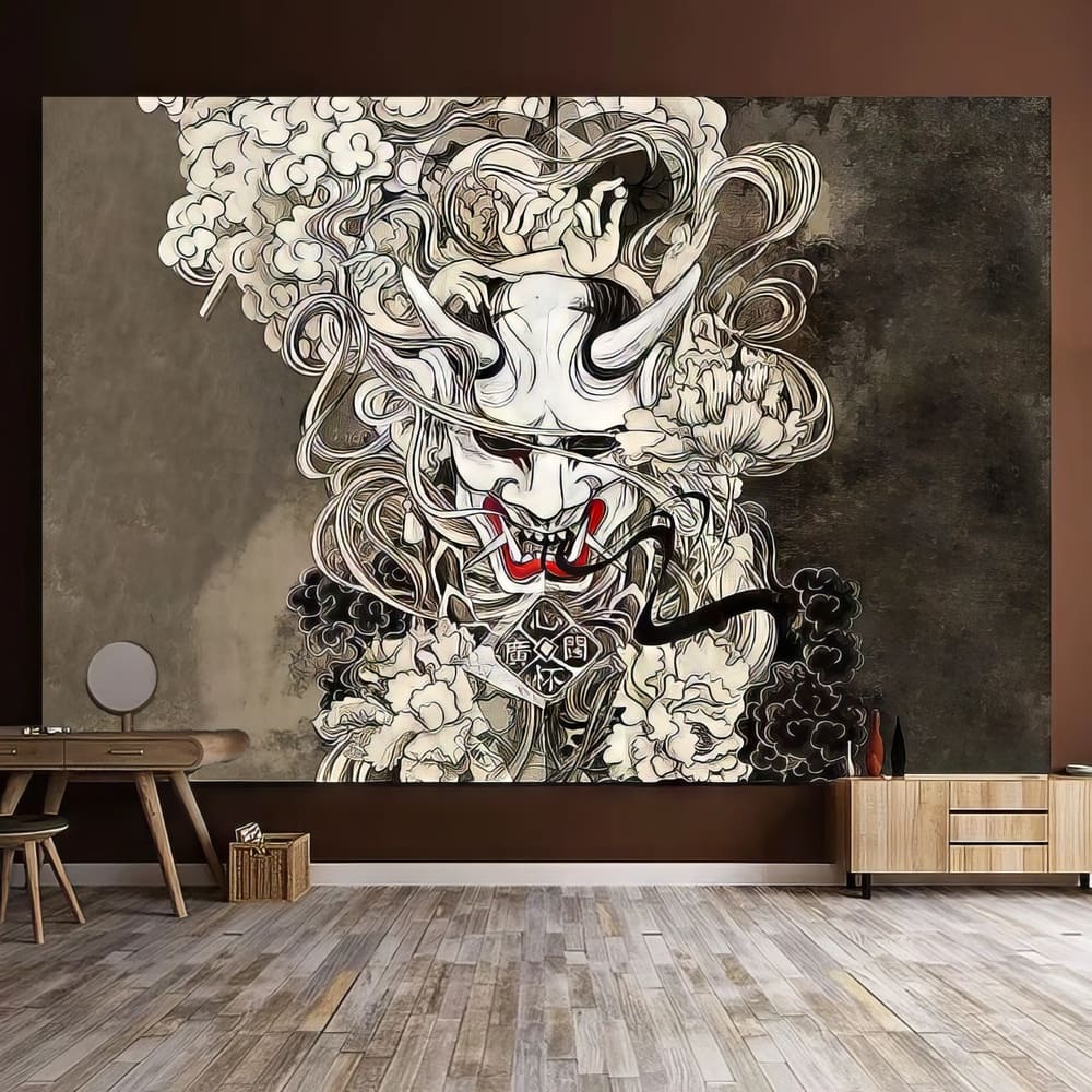 Tenture Murale Démon Japonais Hannya