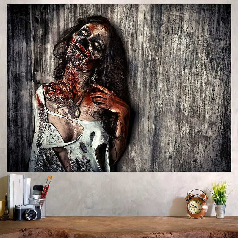 Tenture Murale Femme Zombie