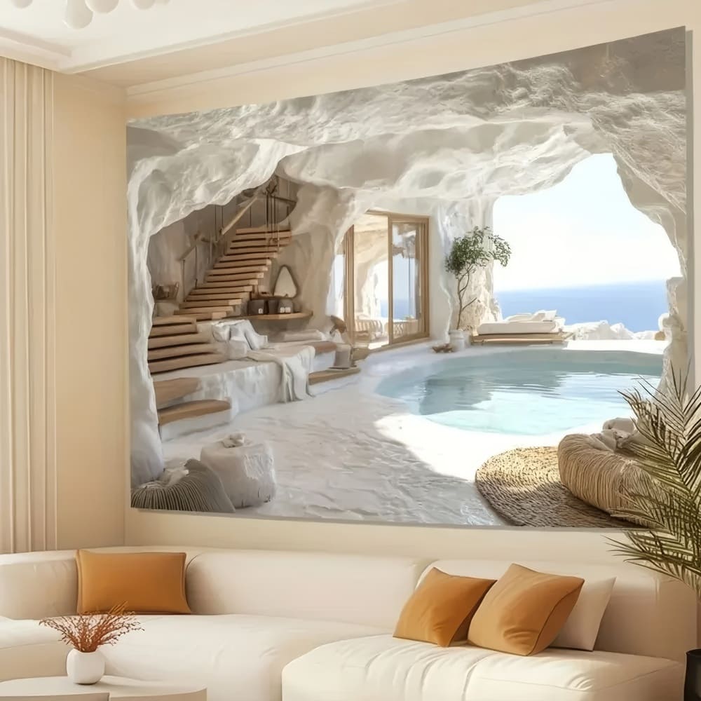 Tenture Murale Maison Grotte Grecque