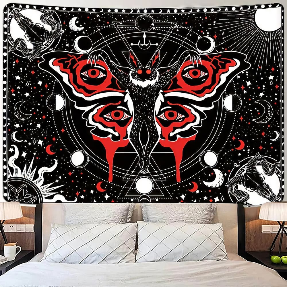 Tenture Murale Papillon Chauve-Souris Psychédélique