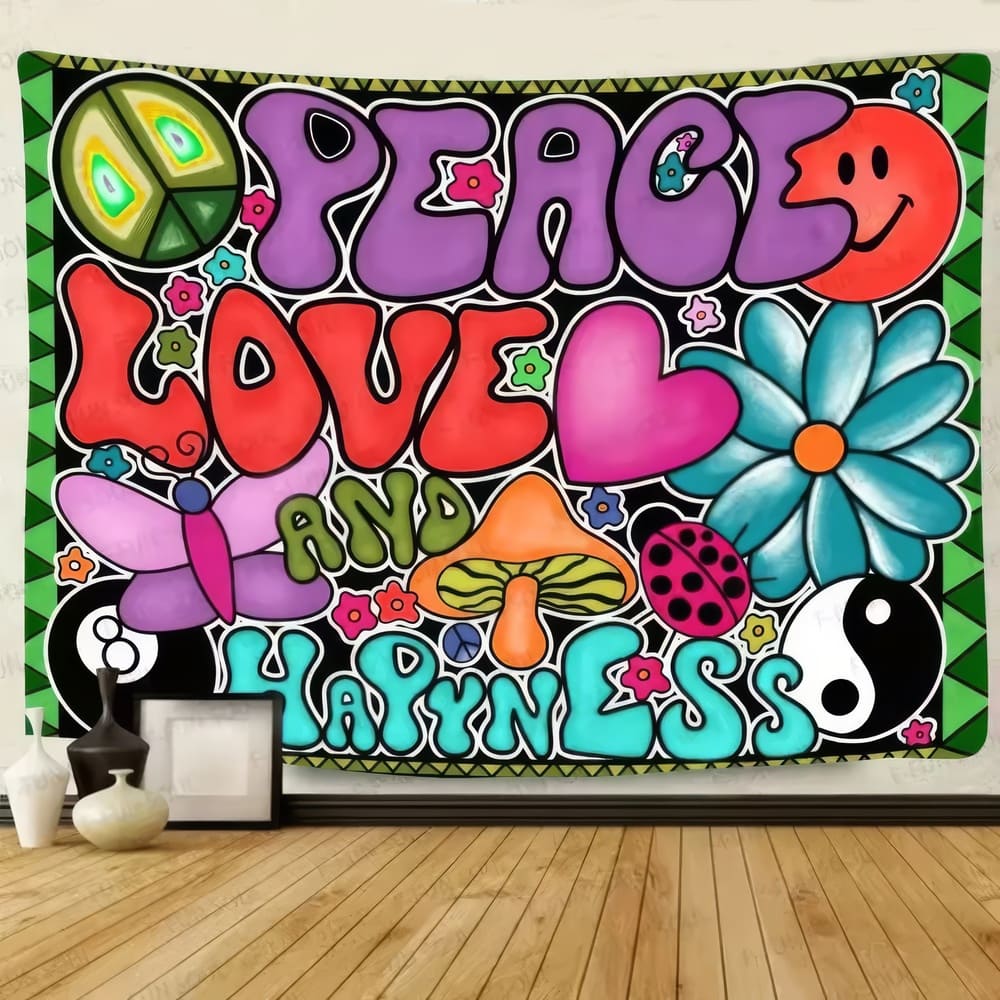 Tenture Murale Peace and Love