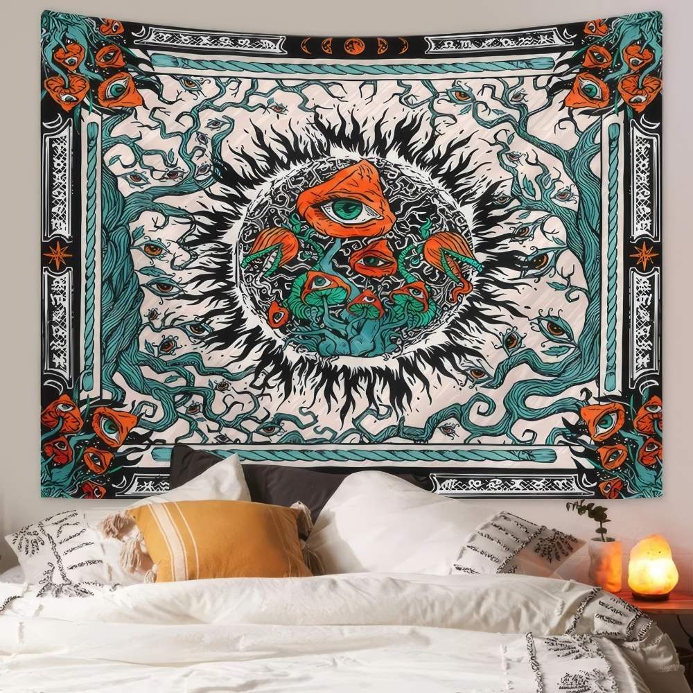 Tenture Murale Poulpe Mandala Psychédélique Esotérique