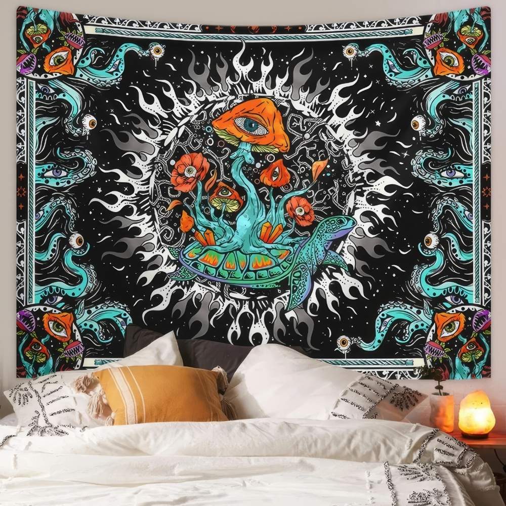 Tenture Murale Poulpe Mandala Psychédélique Esotérique