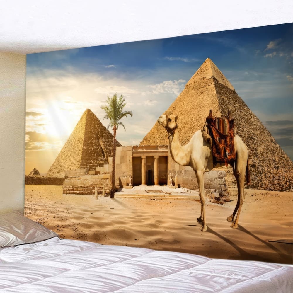 Tenture Murale Pyramide et Chameau Egytpe